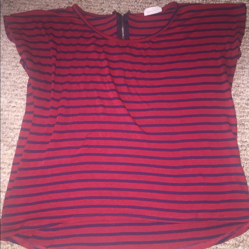Black and red stripped blouse